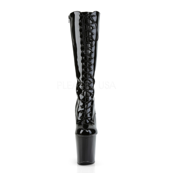 Platform Lace Up High Heel Knee Boots - Picture 4 of 5
